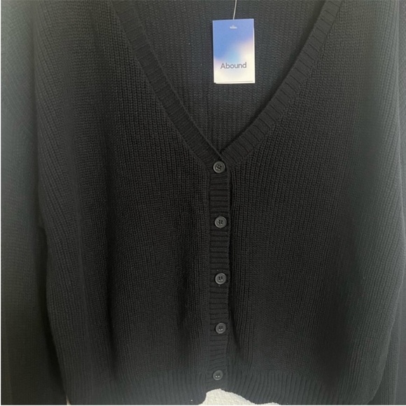 Abound Black Button-Up Ribbed Cardigan - Picture 6 of 8
